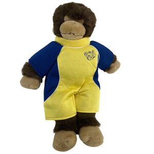 Vintage Build-A-Bear Monkey Plush Brown Scuba Wetsuit Yellow Blue Unisex 18in